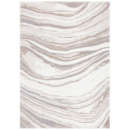 Safavieh 8 x 10 ft. Cyrus Shag Power Loomed Rectangle Area Rug; Ivory & Grey CYR130A-8
